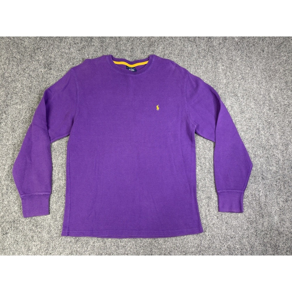 Men's Polo Ralph Lauren Sleepwear Purple & Yellow Thermal Shirt Size XL Sleep